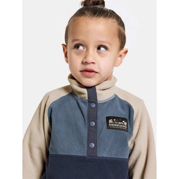 Didriksons Navy Monte Kids Fleece Jakke For Cheap