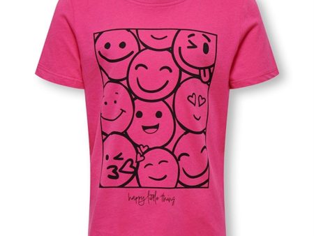 Kids ONLY Fuchsia Purple Smil Happy T-Shirt Fashion