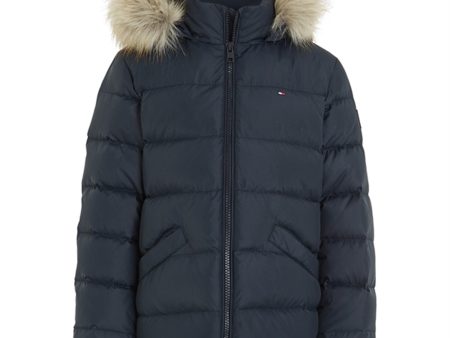 Tommy Hilfiger Essential Dunjakke m. Hætte Desert Sky Sale