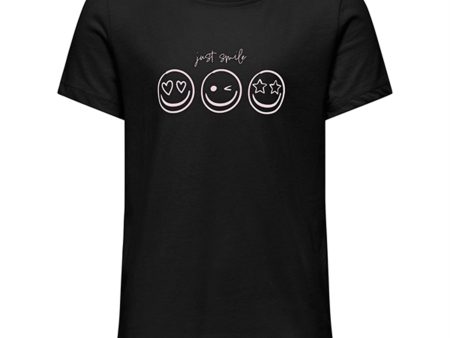 Kids ONLY Black Smil Happy T-Shirt For Sale