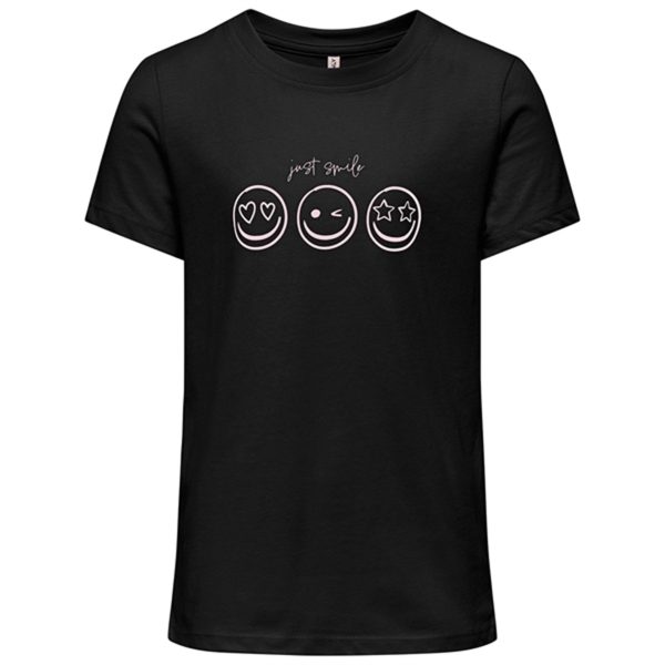 Kids ONLY Black Smil Happy T-Shirt For Sale