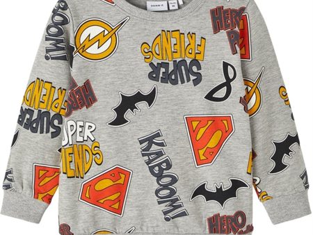 Name it Grey Melange Solo Superfriends Collegegenser Cheap