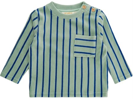 Soft Gallery Iceberg Green Jeb Fløjl Stripe Collegegenser on Sale