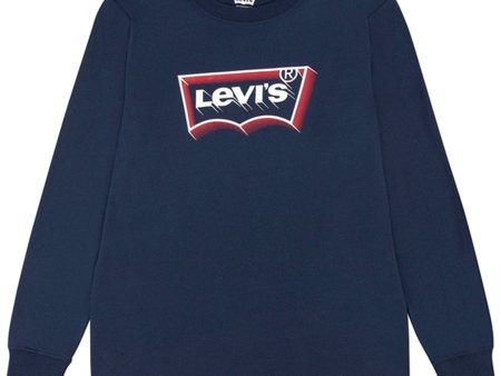 Levi s Baby Glow Effect Batwing Long Sleeve T-Shirt Dress Blues Fashion