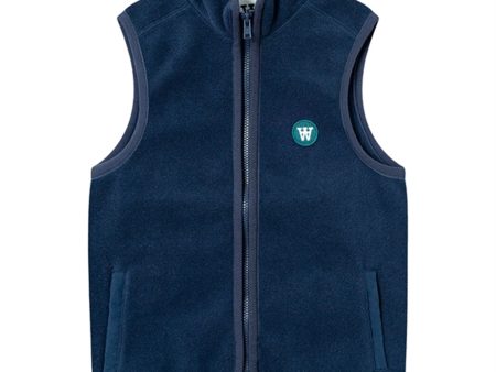 Wood Wood Eternal Blue Jed Zip Fleece Gilet Fashion