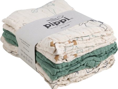 Pippi Økologiske Stoll Bleier 6-pakning Deep Lichen Green For Discount