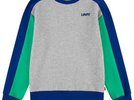 Levi s Colorblock Crewneck Collegegenser Grey Heather Sale